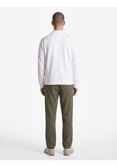 Koton Beli Bağcıklı Düğmeli Cepli Regular Fit Pamuklu Chino Müslin Pantolon Haki 7wam40045hw