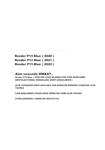 Reeder P13 Blue Lcd Ekran Dokunmatik 2022 (Servis i)