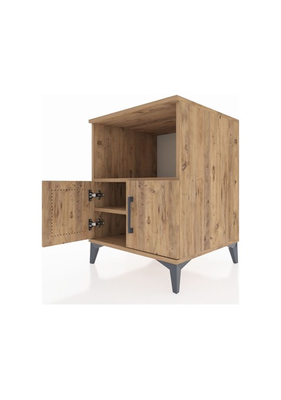 Kronos Komodin 2 Raflı 2 Kapaklı 60x59x80 Çam-çam Çam