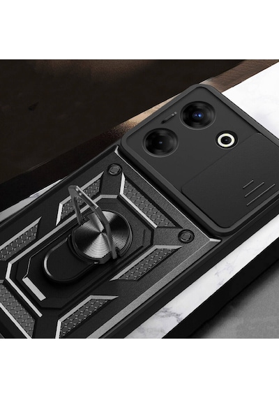 Nourthkiingdom Tecno Camon 20 Pro 5g Kılıf Magnetik Standlı Kamera Korumalı Nrtk Sürgülü Vega Kapak - Mavi Mavi