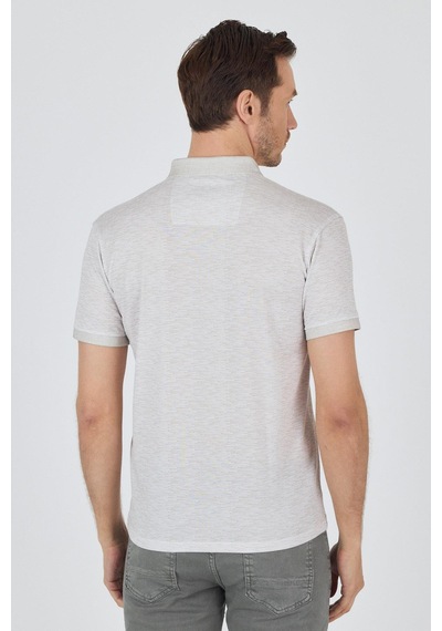 Kısa Kol Baskılı Pike Polo Yaka Cepsiz Slim Fit Tişört 1011250167 Bej
