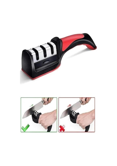 3 Aşamalı Bileme Makinesi - Elmas, Seramik Ve Tungsten Çelik Bıçak Bileyici, Ergonomik Masat