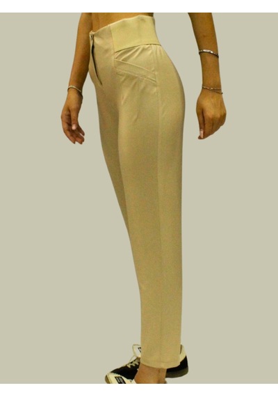 Afri Kadın Yüksek Bel Suni Deri Pantolon Toparlayıcı Slim Fit Bej Esnek Ve Şık Tasarım Bej
