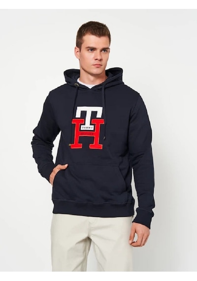 Tommy Hilfiger Erkek Kapşonlu Sweatshirt Lacivert