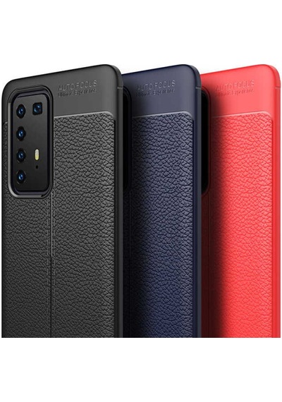 Huawei P40 Pro Kılıf Zore Niss Deri Desenli Silikon Kılıf