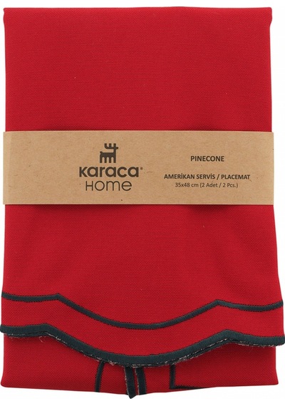Karaca Home Pinecone 2'li Kırmızı Kumaş Amerikan Servis 300.22.02.1053