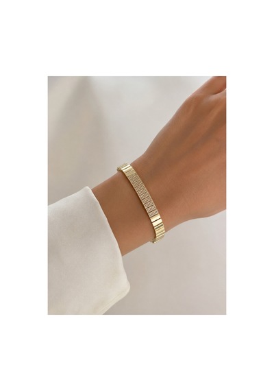 Aster Gold Taşlı Bileklik Bilezik Altın