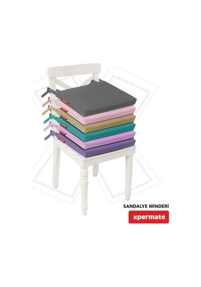 Tr Sandalye Minderi 40x40 Cm Fermuarlı Su İtici Leke Tutmaz Bağcıklı Bahçe Balkon Minderi Seti Diğer