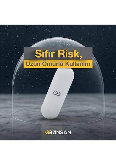 Günsan Akıllı Wifi Su Kaçağı Dedektörü Kablolu Tuya & Smart Life Uyumlu