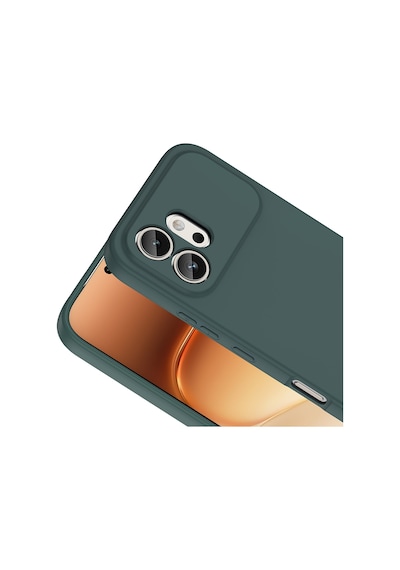 Honor 600  Içi Kadife Lansman Kılıf Ve Şeffaf Temperli Cam Ekran Koruyucu Koyu Yeşil