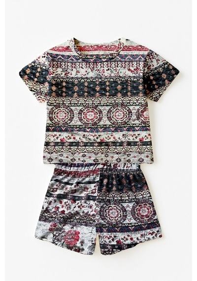 Luess Kız Çocuk Vintagedreams %100 Pamuk Şortlu Takım 3-4 Yaş - 8-9 Yaş Eflatun
