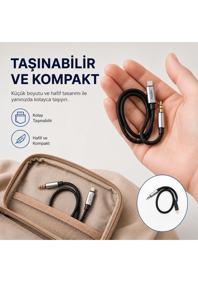 Hp-20 Aux Kablosu Type-c Jack Çevirici Örgü Kablo Yapısı Diger