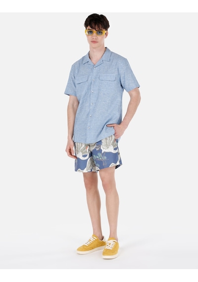 Colin's Colins Normal Kesim Shirt Yaka Cepli Mavi Erkek Kısa Kol Gömlek Cl1068758 Cl1068758 Q1.v1 Ble Mavi