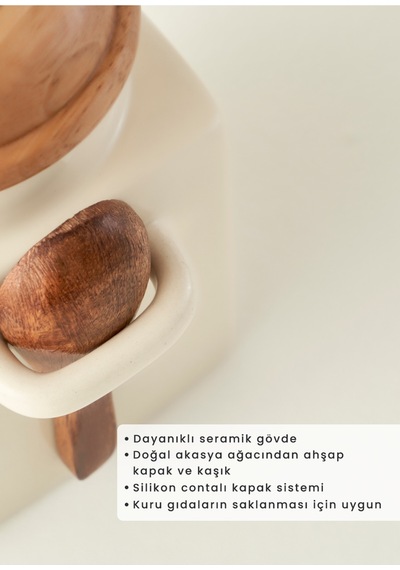 Bella Maison Salt Seramik Kavanoz Krem 330 Ml Ekru
