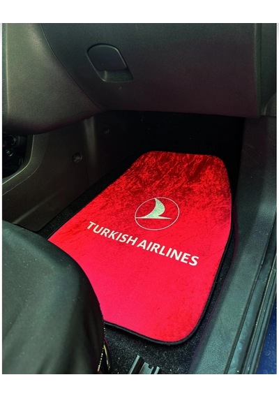Turkısh Airlines Kaymaz Taban Dekor Oto Halı Paspas Üniversal Yıkanabilir Her Araca Uyumlu Kancalı