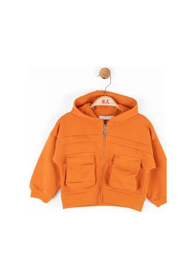 Nk Kids Kız Çocuk Kapüşonlu Fermuarlı Fulya Hırka-14794 Turuncu