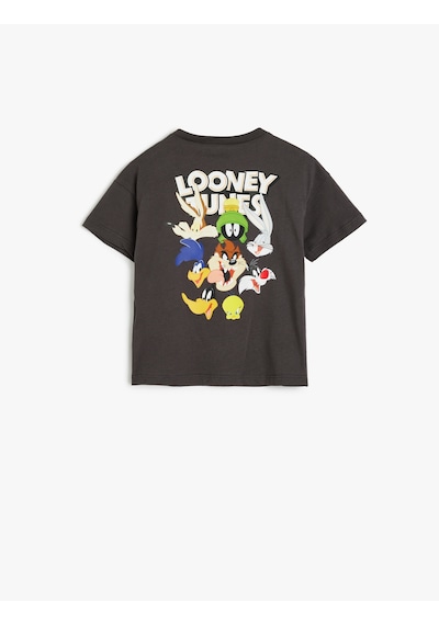 Koton Tişört Lisanslı Looney Tunes Baskılı Kısa Kollu Pamuklu Antrasit 5wmb10282tk 939 Antrasit