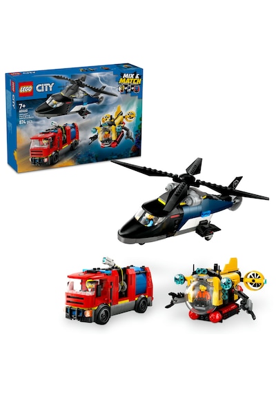 LEGO® City Helikopter, İtfaiye Kamyonu ve Denizaltı Karışımı 60462 - 7 Yaş ve Üzeri Çocuklar için Yaratıcı Oyuncak Yapım Seti (874 Parça) LEGO® City Helikopter, İtfaiye Kamyonu ve Denizaltı Karışımı 60462 - 7 Yaş ve Üzeri Çocuklar için Yaratıcı Oyuncak Yapım Seti (874 Parça)