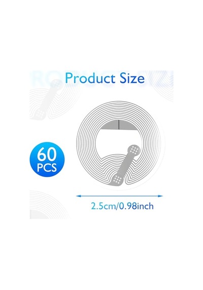 60 Adet Nfc Çıkartmaları, 25mm Nfc Etiketleri Ntag213, Boş Yeniden Yazılabilir Yuvarlak Nfc Etiketleri, Yapışkan