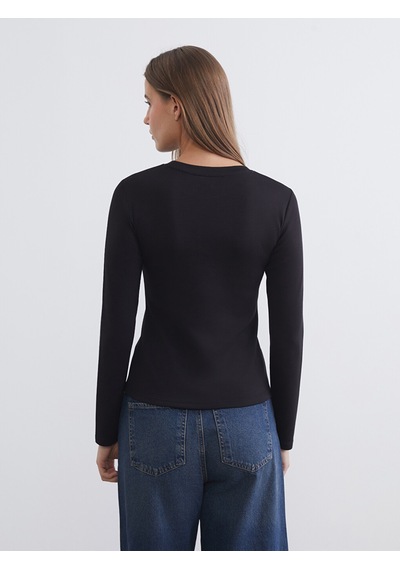 Lcwaıkıkı Basic Siyah Bisiklet Yaka Soft Touch Kadın Body