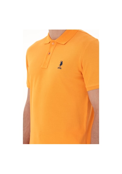 U.S. Polo Assn. Erkek Slim Fit Polo Yaka Turuncu Basic Tişört 50298041-VR051