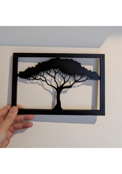 3d Yazıcı Baskı Ağaç Siluet Duvar Dekoru Pla Malzeme 21x14 Cm 21 X 12