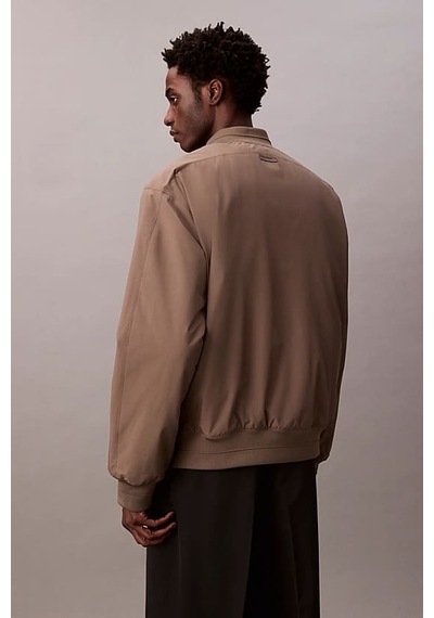 Calvin Klein Erkek Regular Fit Fermuarlı Bomber Ceket - Bej Morel
