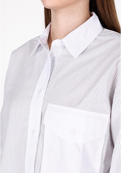 Colin's Colins Regular Fit Shirt Neck Çizgili Kadın Mavi Uzun Kol Gömlek Cl1073302 Q1.v1 Ble Mavi Colin's Colins Regular Fit Shirt Neck Çizgili Kadın Mavi Uzun Kol Gömlek Cl1073302 Q1.v1 Ble Mavi