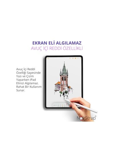 Novstrap Apple Uyumlu iPad Pro 12.9 2/3/4/5/6 Nesil İle Dokunmatik Tablet Kalemi 2. Nesil Smart Pencil Stylus Manyetik Şarj Avuç İçi Reddi