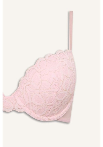 Defacto Dantel Kaplı Pedli Balenli Bra H3228ax26sppn648 Pembe-pn648