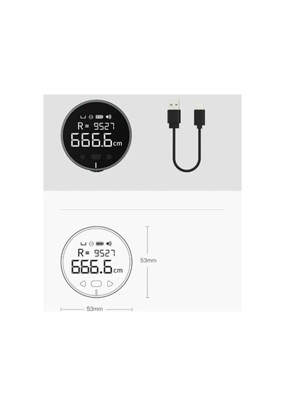 Dijital Mesafe Ölçüm Tekerleği Lcd Ekranlı Şarjlı Hassas Ölçer 0-99.9m