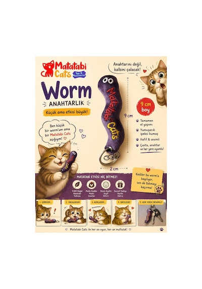 Anahtarlık Worm Çok Renkli