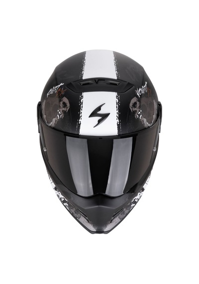 Scorpion Covert Fx Skullz Kapalı Motosiklet Kaskı Mat Siyah Gri Altın Mat Siyah - Gri