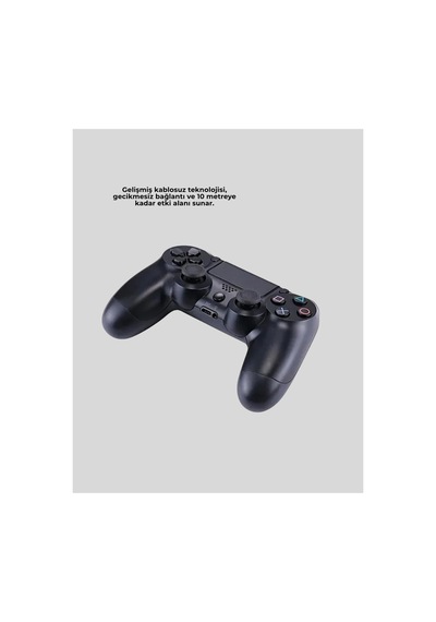 Ps4 Uyumlu Kablosuz Oyun Kolu Ergonomik Çift Titreşimli Konsol Gamepad Ve Joystick