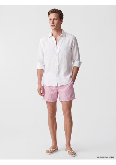 Lcw Swımwear Pembe Kısa Boy Çizgili Erkek Deniz Şortu