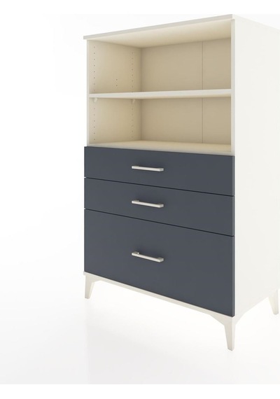 Hyperion Dolap 2 Raflı 3 Çekmeceli 88x44x134 Aytaşı-antrasit Aytaşı