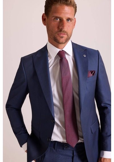 Ysf Erkek Petrol Slim Fit Sivri Yaka Takım Elbise Petrol