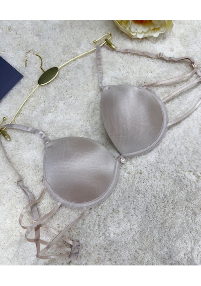 Le Jardin Valeria Biyeli Taşlı Mikro Push-up Arkası İp Detaylı Sü Bej