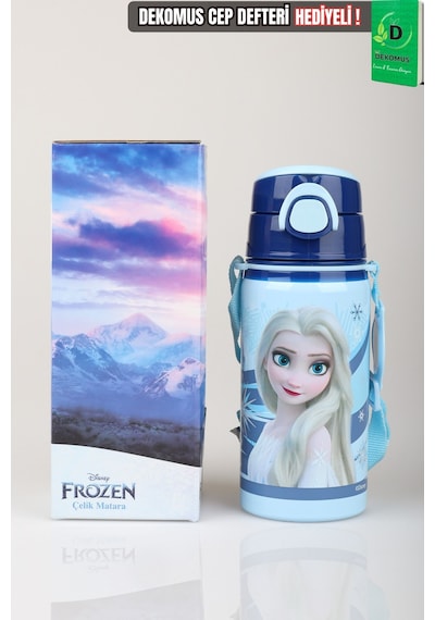 X Dekomus Lisanslı Elsa Frozenıce Princess Collection 500 Ml Çelik Matara Açık Gri