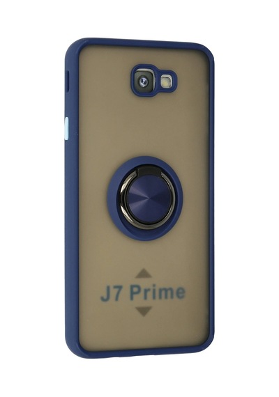 Newface - 497 - Samsung Galaxy Uyumlu J7 Prime Kılıf Montreal Yüzüklü Silikon Kapak - Csmo-tex - - Lacivert