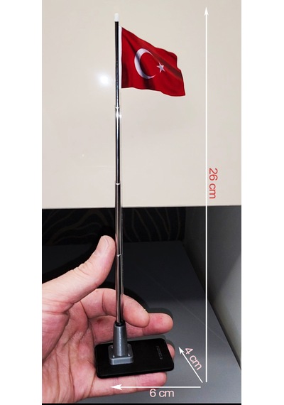 Minyatür Masaüstü Türk Bayrağı Maketi 26 CM
