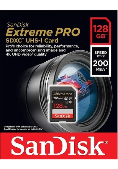 Sandisk Extreme Pro 128gb 200mb/s Sdxc Hafıza Kart -