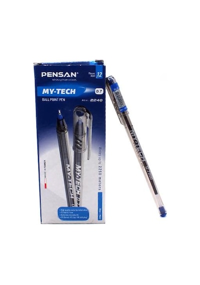 Tükenmez Kalem Mavi Renk 12 Adet 0.7 MM Pensan My-Tech Tükenmez Ka