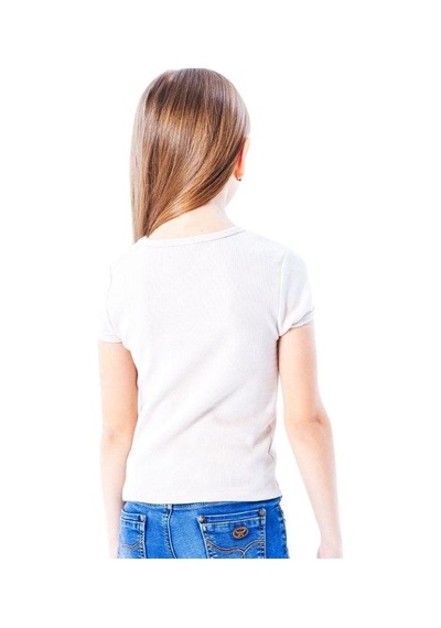 Breeze Kız Çocuk Pamuklu Love Yazılı T-shirt-14035 Beyaz
