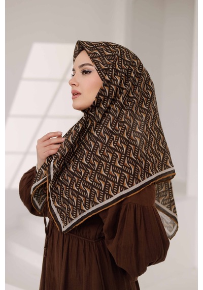 Mimiyum D S Model Soft Eşarp Karamel Kahve Çok Renkli