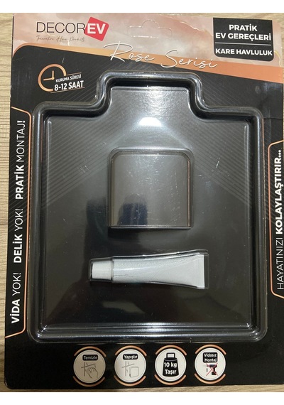 Yapışkanlı Kare Havluluk Siyah Dc-5086 Metal Siyah Tr Diğer