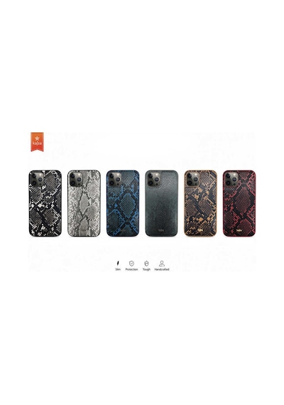 Kajsa Apple Uyumlu iPhone 12 Pro Kılıf Kajsa Glamorous Serisi Snake Pattern Kapak ZORE-216654