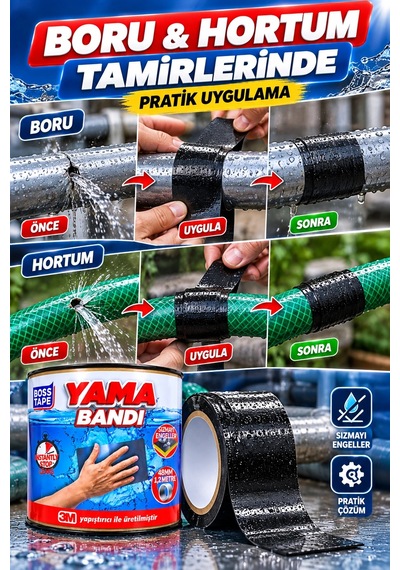 Yama Bandı 48 Mm 1,2 Metre Sızıntı Önleyici Pratik Tamir Bandı