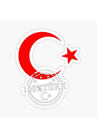 %100 Türk Araba Sticker Etiket 18 Cm Yapıştırma
