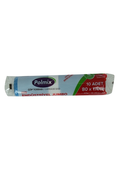 Polmix Çöp Torbası Jumbo Boy Mavi 10'lu 80 x 110 CM